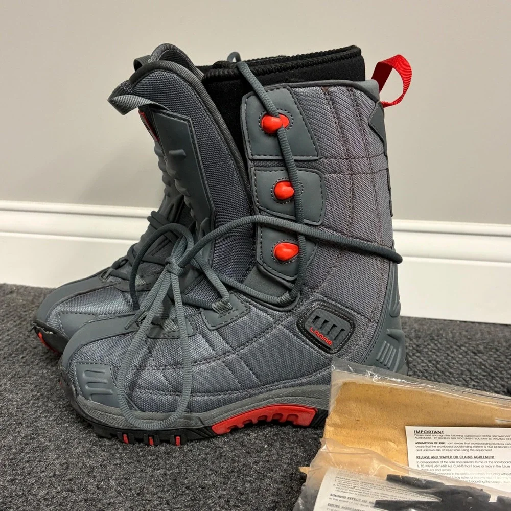 Lamar Matrix Linered Adult Snowboard Boots Grey Red US 7 EU 39 UK 6 Mens Womens
